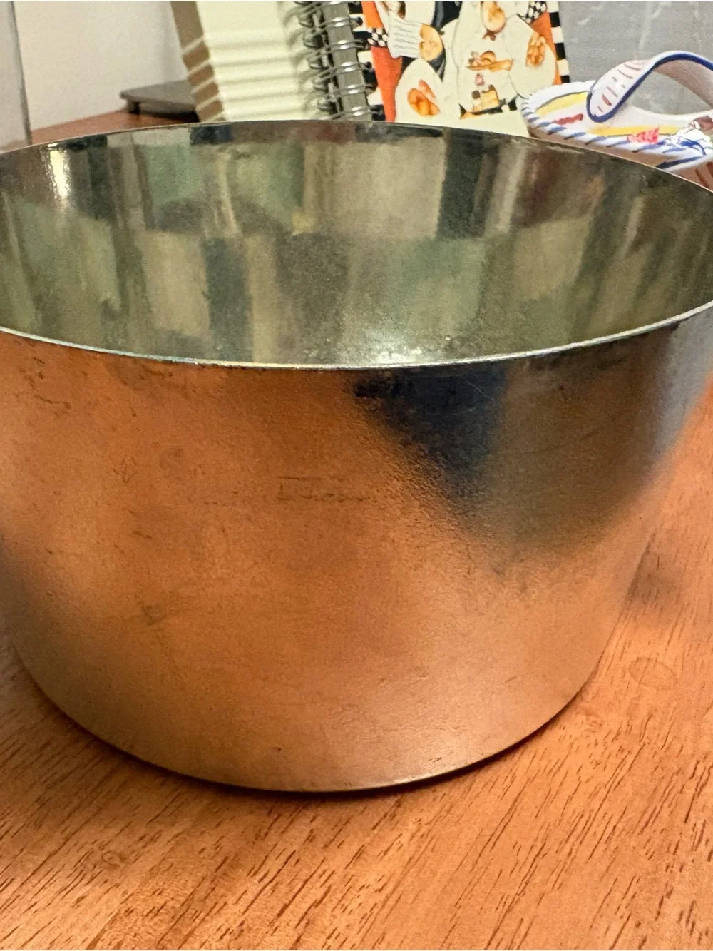 Vintage French MCM Charlotte Pot, Tinned Steel